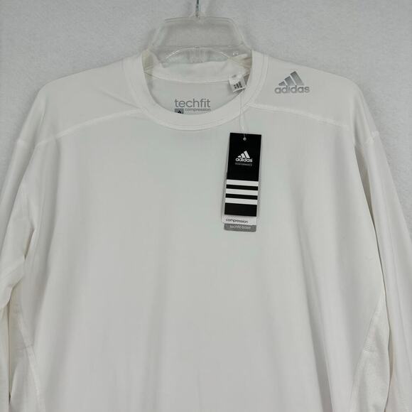 Adidas Performance Techfit Compression Base Layer Top White Size 2XL - Picture 2 of 14